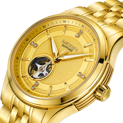 MEGIR Top Brand Luxury Business Watch Men Stainless Steel Waterproof Automatic Mechanical WristWatch Clock Big Dial Montre Homme
