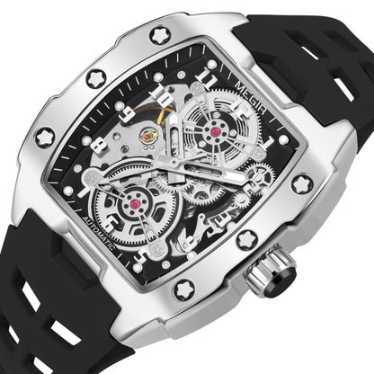 MEGIR New Men Watches Luxury Brand Automatic Mechanical Watch Silicone Strap Sports Casual Wristwatch Waterproof Clock Male Gift