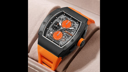 MEGIR Blue Luxury Sport Watch for Men Steel Case Waterproof Luminous Military Quartz Chronograph Big Dial Auto Date Reloj Hombre  8411