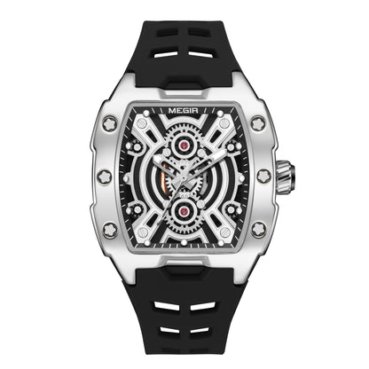 MEGIR New Sport Watches for Men Waterproof Male Military Quartz Wristwatch Silicone Strap Large Dial Luminous Watch Montre Homme