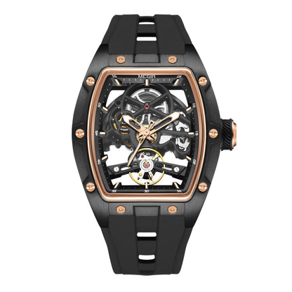 MEGIR 100% Original Fashion Men Watches Automatic Mechanical Watch Steel Case Sport Skeleton Wristwatch Waterproof Clock Reloj Hombre