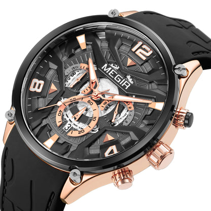 MEGIR Chronograph Men Watch Brand Luxury Military Watches Silicone Luminous Waterproof Date Man Wristwatch Sport Reloj Hombre