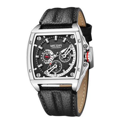 MEGIR Fashion Mens Watches Brand Luxury Waterproof Military WristWatch Leather Sport Quartz Date Weeds Clock Reloj Hombre
