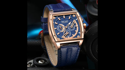 MEGIR Fashion Mens Watches Brand Luxury Waterproof Military WristWatch Leather Sport Quartz Date Weeds Clock Reloj Hombre