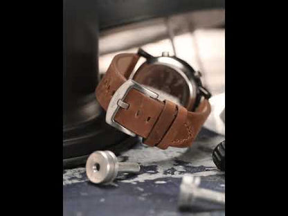MEGIR Roller Pointer Watches for Men Fashion Luxury Military Sport Watch Leather Strap Quartz Wristwatch Clock Relogio Mascilino