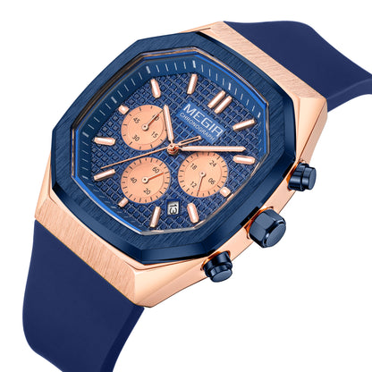 MEGIR Fashion Sport Military Watches for Men Top Luxury Quartz Wristwatch Silicone Strap Waterproof Date Clock Reloj Hombre 2215