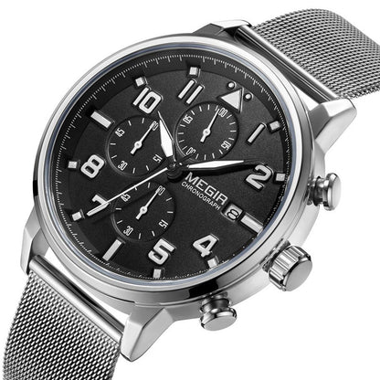 MEGIR Luxury Watches for Mens Casual Business Quartz Wrist Watch Calendar Date Man Clock Chronograph Relogio Masculino 2157