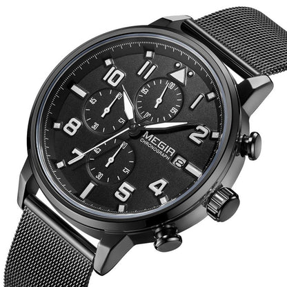 MEGIR Luxury Watches for Mens Casual Business Quartz Wrist Watch Calendar Date Man Clock Chronograph Relogio Masculino 2157