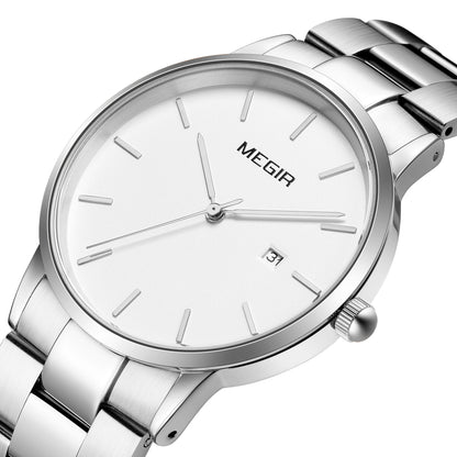MEGIR Quartz Watch for Men Top Brand Luxury Steel Band Wristwatches Business Casual Date Clock Waterproof Relogio Masculino