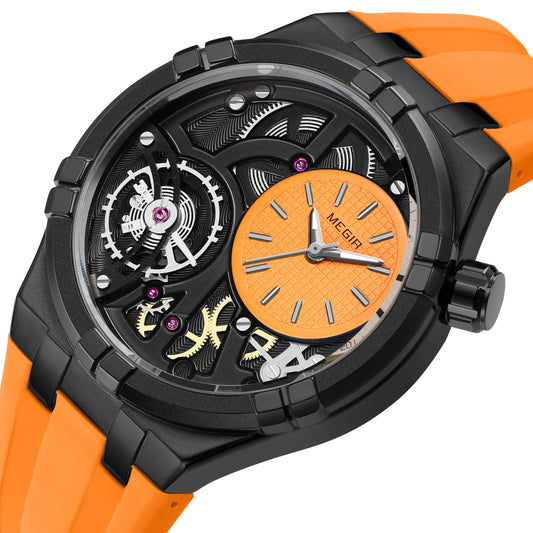 MEGIR Luxury Watch Quartz Sport Wristwatch Hollow Casual Silicone Masculino 8111