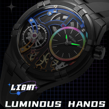 MEGIR Luxury Brand Men Watch Waterproof Quartz Sport Wristwatch Luminous Hands Hollow Casual Silicone Clock Relogio Masculino