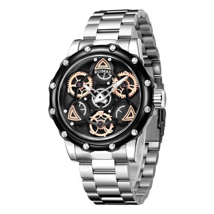 RUIMAS Quartz Watches Men's Business Wristwatch Waterproof Male Clock Chronograph Stainless Steel Casual Watch reloj hombre 331