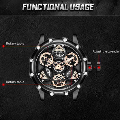 RUIMAS Quartz Watches Men's Business Wristwatch Waterproof Male Clock Chronograph Stainless Steel Casual Watch reloj hombre 331