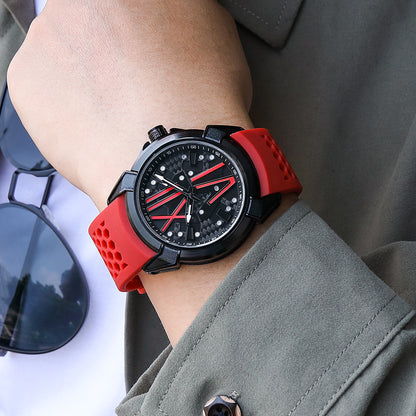 RUIMAS Men Sport Watches Top Brand Quartz Watch Waterproof Wristwatch Silicone Strap Clock Chronograph Relogio Masculino 332