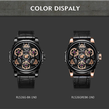 RUIMAS Relogio Masculino Fashion Leather Strap Big Dial Sports Quartz Watches for Men 3ATM Waterproof Casual WristWatch Clock