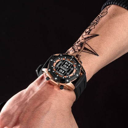 RUIMAS Mens Watches Roller Pointer Sports Quartz WristWatch Fashion  Luxury Silicone Strap Waterproof Relogio Masculino