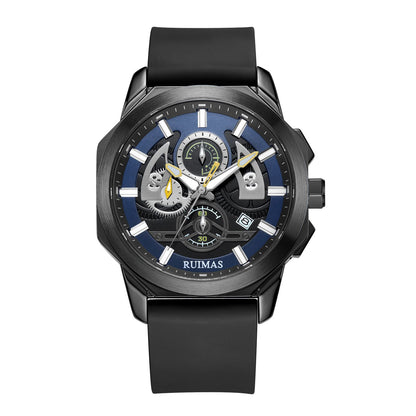 RUIMAS Sports Watches for Men Casual Luxury Quartz Wristwatch Calendar Luminous Silicone Chronograph Clock reloj hombre 581