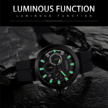 RUIMAS Relogio Masculino Luxury Silicone Band Large Dial Mens Sports Watch Waterproof Luminous Date WristWatch Quartz Clock
