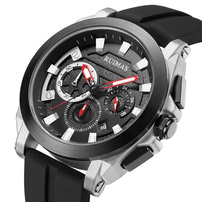 RUIMAS Relogio Masculino Luxury Silicone Band Large Dial Mens Sports Watch Waterproof Luminous Date WristWatch Quartz Clock
