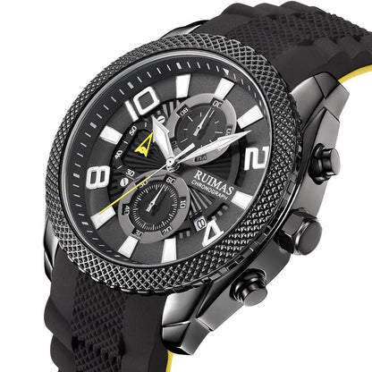 RUIMAS Fashion Watches for Men Luxury Large Dial Quartz Sports Chronograph Clock Luminous Date Casual WristWatch Reloj Hombre