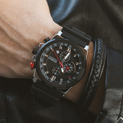 RUIMAS Relogio Masculino Luxury Mens Watches Silicone Strap Quartz Sports Wristwatch Luminous Hands Clock Chronograph Auto Date