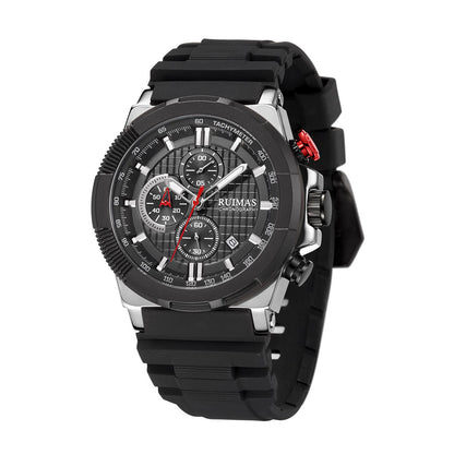 RUIMAS Relogio Masculino Luxury Mens Watches Silicone Strap Quartz Sports Wristwatch Luminous Hands Clock Chronograph Auto Date