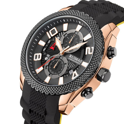 RUIMAS Fashion Watches for Men Luxury Large Dial Quartz Sports Chronograph Clock Luminous Date Casual WristWatch Reloj Hombre