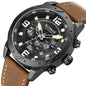 RUIMAS Relogio Masculino Fashion Men Quartz Watch Leather Sport Military Wristwatch Waterproof Clock with Auto Date 595