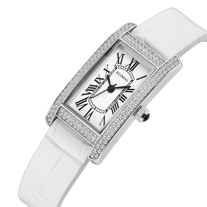 RUIMAS Brand Wrist Watches For Women Square Rose Gold WristWatch Fashion Luxury Leather Female Casual Ladies Quartz Watch Clock