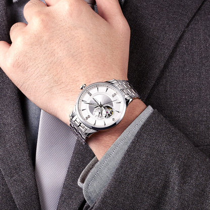 RUIMAS Gold Men Watch Luxury Stainless Steel Automatic Mechanical Watches Sapphire Glass Waterproof Wristwatch Relogio Masculino
