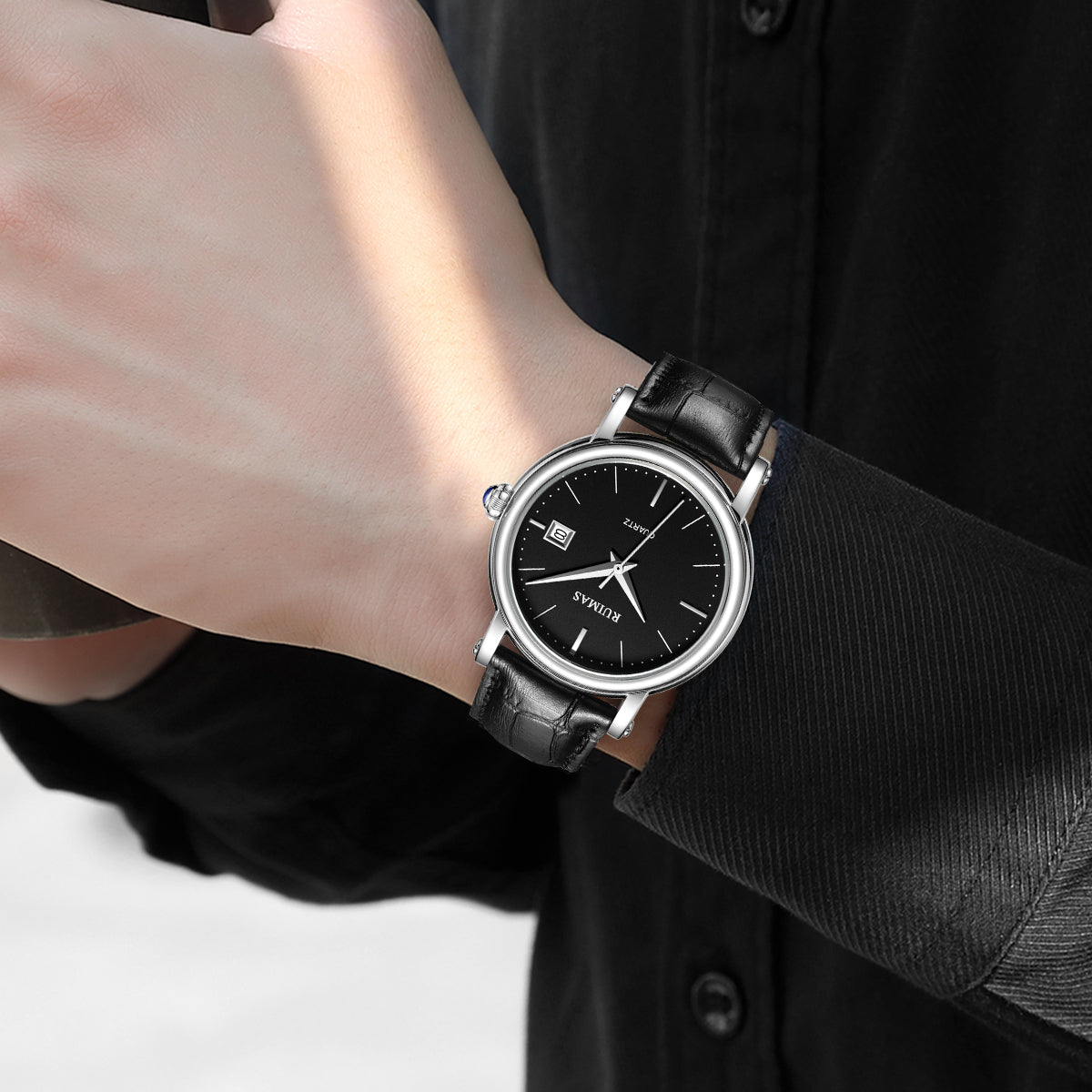 RUIMAS Fashion Mens Quartz Watches Sapphire Sport Wristwatch Waterproof Large Dial Business Casual Watch Clock Montre Homme