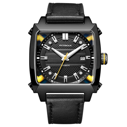 RUIMAS Men's Watches Luxury Automatic Mechanical Wrist Watches Calendar Sapphire Leather Chronograph for Man Reloj Hombre 6763