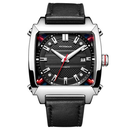 RUIMAS Men's Watches Luxury Automatic Mechanical Wrist Watches Calendar Sapphire Leather Chronograph for Man Reloj Hombre 6763