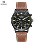 RUIMAS Men Mechanical Watches Fashion Leather Strap Sapphire Automatic Movement Wristwatch Luminous Clock Male Date Week Display 6769