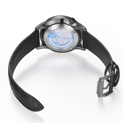 RUIMAS Men Mechanical Wristwatch Fashion Casual Leather Band Watch Luxury Sport Wrist Watch Chronograph Luminous Man Clock 6770