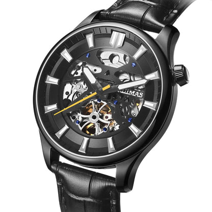 RUIMAS Men Mechanical Wristwatch Fashion Casual Leather Band Watch Luxury Sport Wrist Watch Chronograph Luminous Man Clock 6770