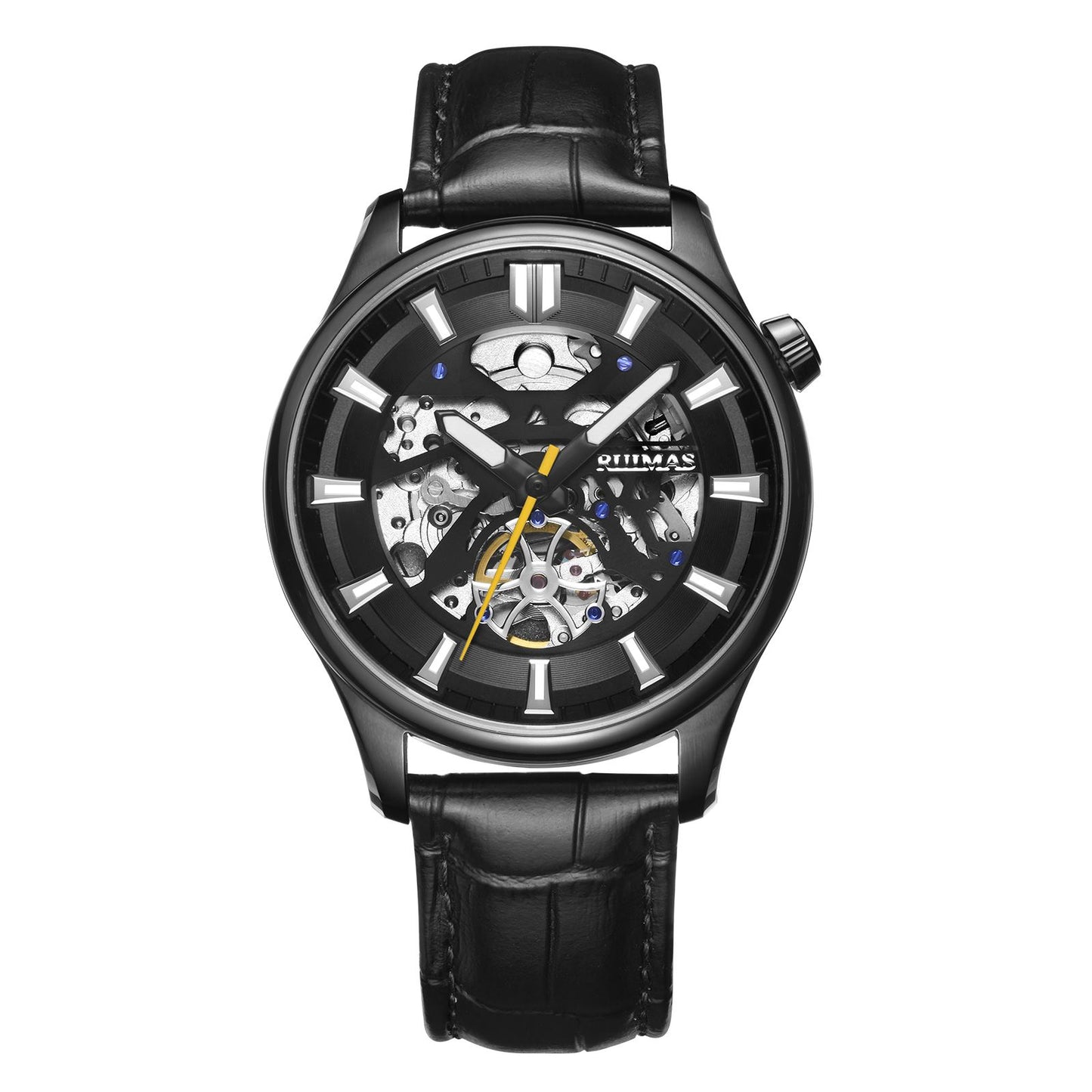 RUIMAS Men Mechanical Wristwatch Fashion Casual Leather Band Watch Luxury Sport Wrist Watch Chronograph Luminous Man Clock 6770