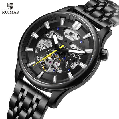 RUIMAS Men's Watch Stainless Steel Automatic Mechanical Wristwatches Luxury Business Man Watches 5ATM Luminous Male Clock 6770