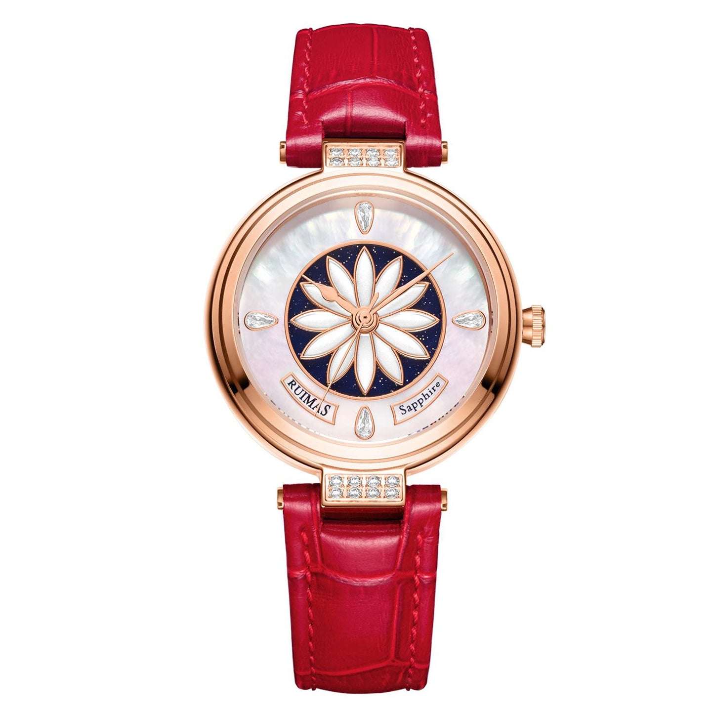 RUIMAS Women's Watch Automatic Mechanical Watches Sapphire Ladies Clock Top Brand Luxury Fashion Female Wristwatch Leather 6776