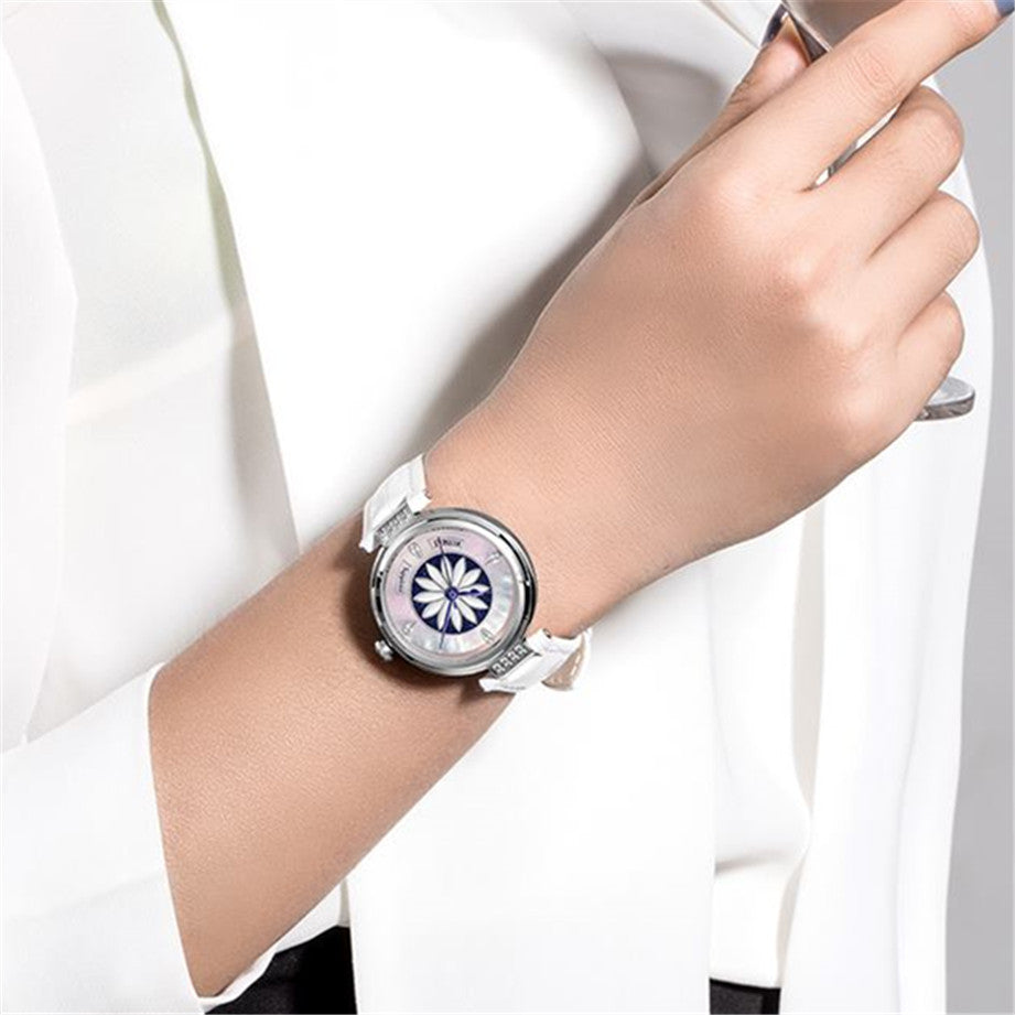 RUIMAS Women's Watch Automatic Mechanical Watches Sapphire Ladies Clock Top Brand Luxury Fashion Female Wristwatch Leather 6776