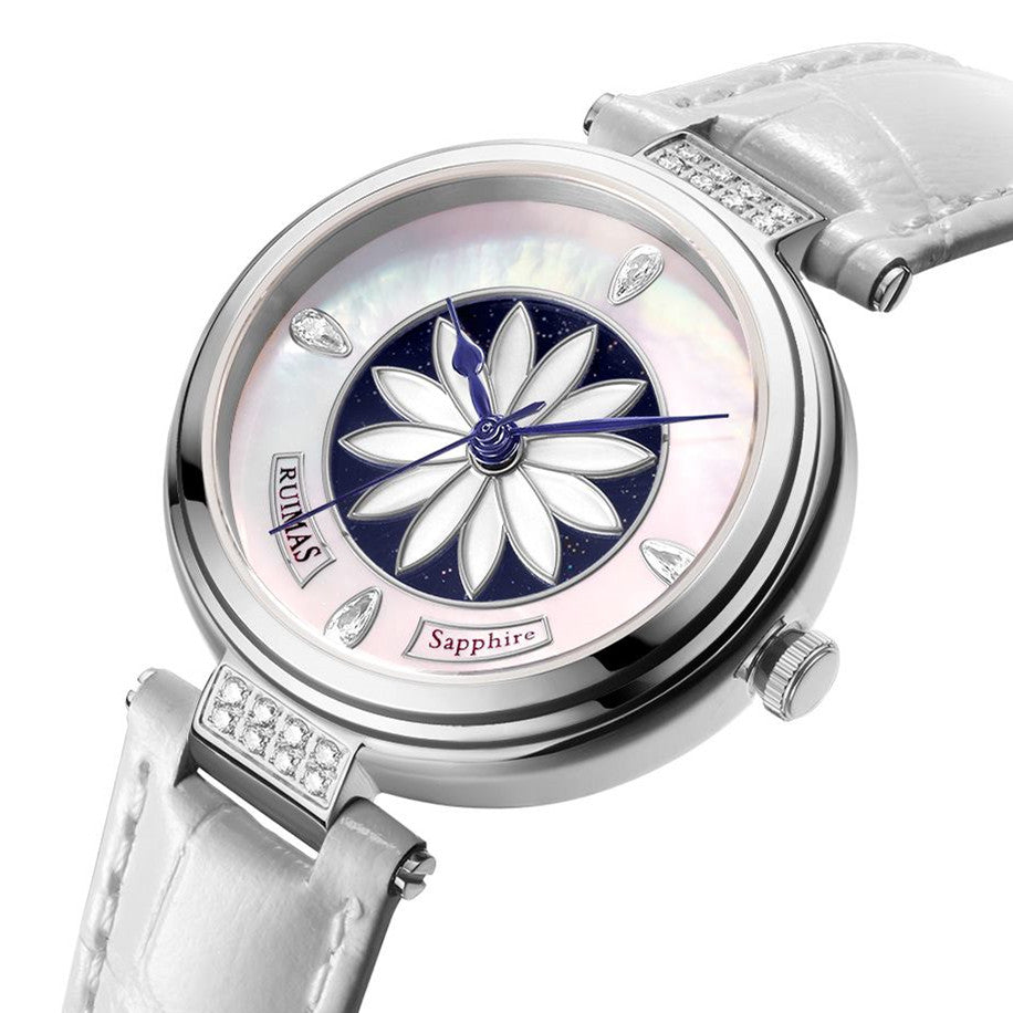RUIMAS Women's Watch Automatic Mechanical Watches Sapphire Ladies Clock Top Brand Luxury Fashion Female Wristwatch Leather 6776