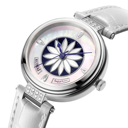 RUIMAS Women's Watch Automatic Mechanical Watches Sapphire Ladies Clock Top Brand Luxury Fashion Female Wristwatch Leather 6776