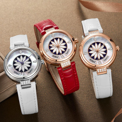 RUIMAS Women's Watch Automatic Mechanical Watches Sapphire Ladies Clock Top Brand Luxury Fashion Female Wristwatch Leather 6776