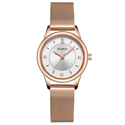 RUIMAS Women Watches Luxury Fashion Female Quartz Watch Steel Mesh Ladies Wristwatch Elegant Dress Clock Relogio Feminino 6779
