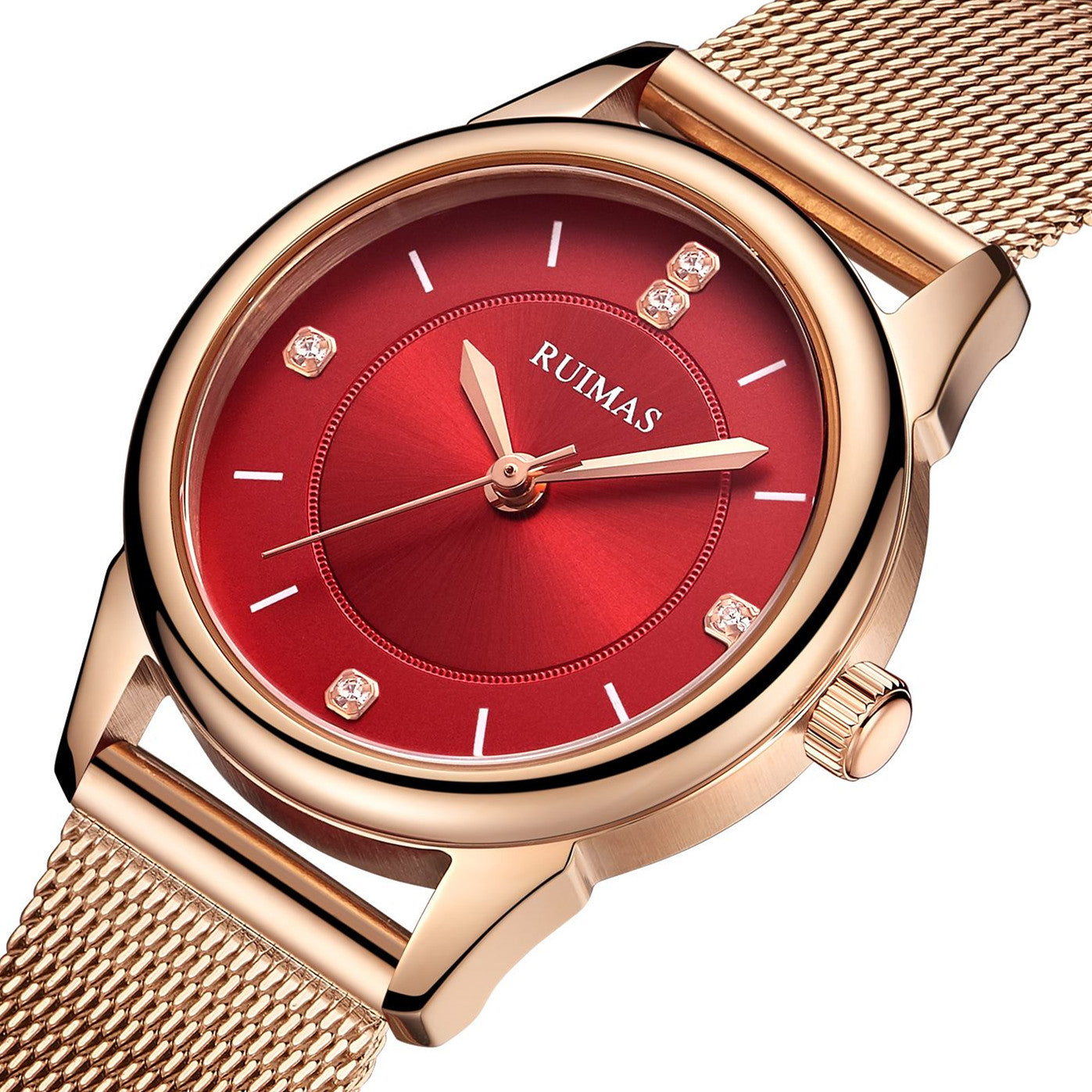 RUIMAS Women Watches Luxury Fashion Female Quartz Watch Steel Mesh Ladies Wristwatch Elegant Dress Clock Relogio Feminino 6779