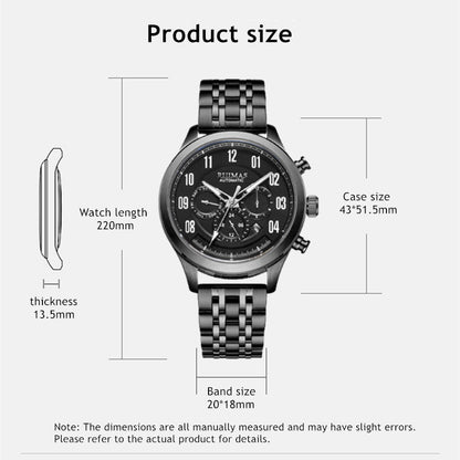 RUIMAS Watch Men Automatic Mechanical Watches Stainless Steel Luminous Business Wristwatch Top Brand Luxury Male Clock 6785