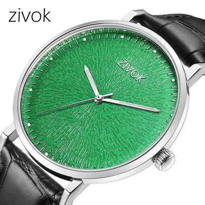 ZIVOK Fashion Quartz Wristwatch Men Sports Watches Waterproof Leather Strap Men's Clock Watch Relogio Masculino