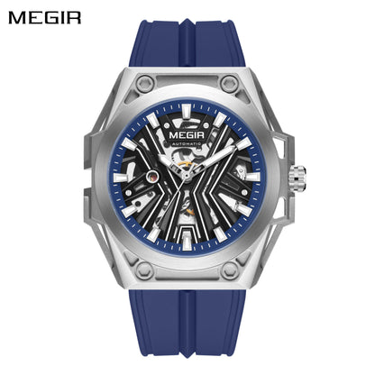 MEGIR Fashion Fully Automatic Mechanical Men's Watch Stainless Steel Case Sports Military Wristwatch Waterproof Watches Clock
