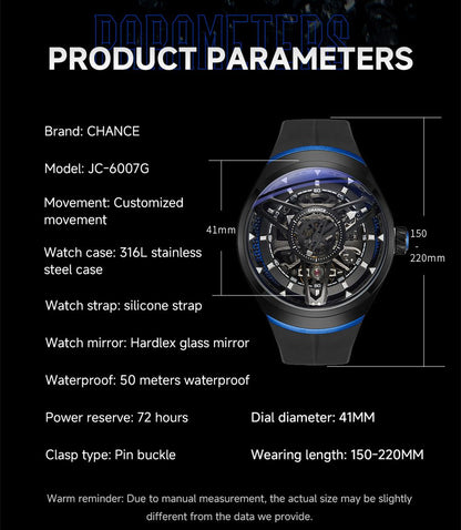 CHANCE Automatic Movement Mechanical Watch for Men Luxury Stainless Steel Case Business Wristwatch Waterproof Clock