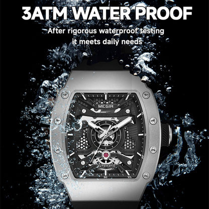 MEGIR Brand Automatic Movement Watch for Men Fashion Waterproof Stainless Steel Case Mechanical Wristwatch Montre Homme 8604